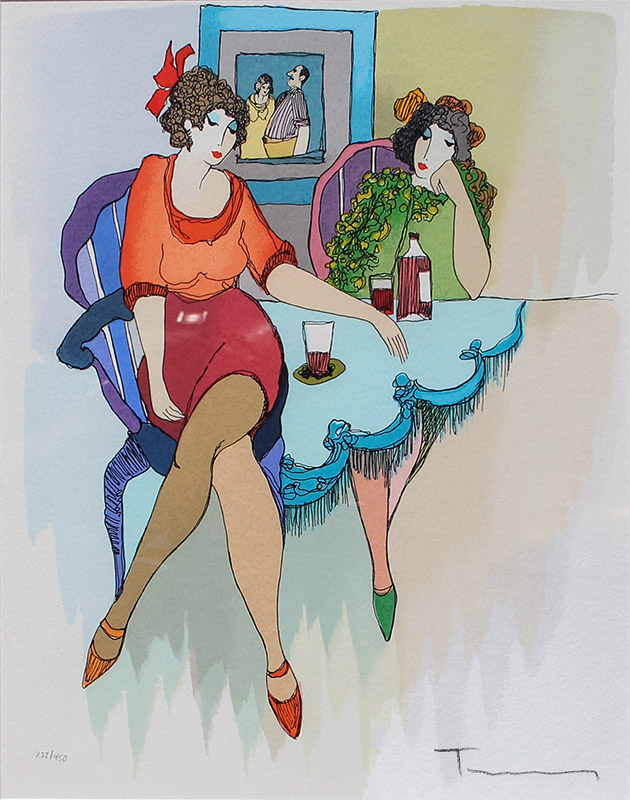 Appraisal: TARKAY Itzchak Israeli - ''Happy Hour'' Serigraph '' x ''