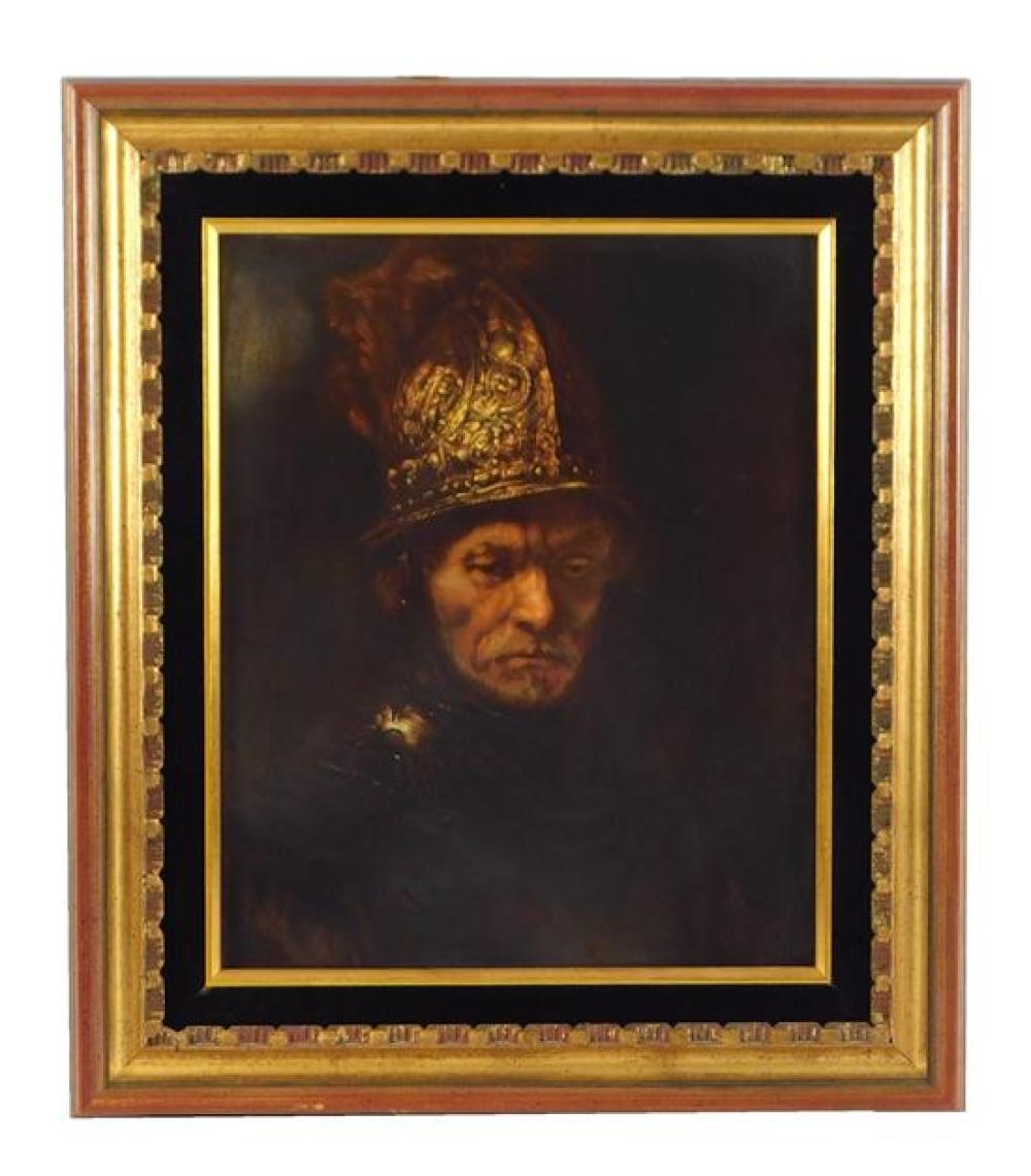 Appraisal: Rosenthal porcelain plaque after The Man with the Golden Helmet