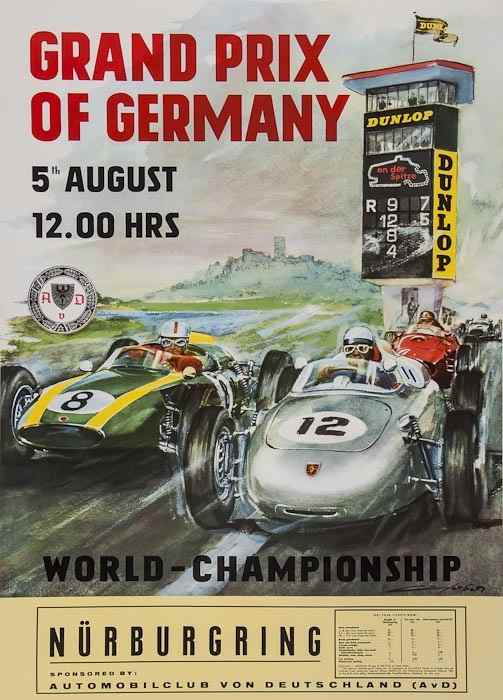 Appraisal: GRAND PRIX OF GERMANY NURBURGRING offset lithograph in colours cond