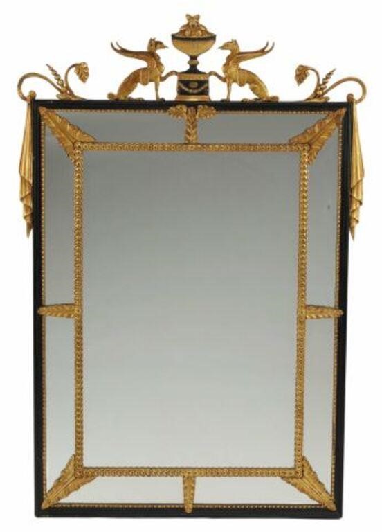 Appraisal: Neoclassical style parcel gilt and ebonized mirror approx h w