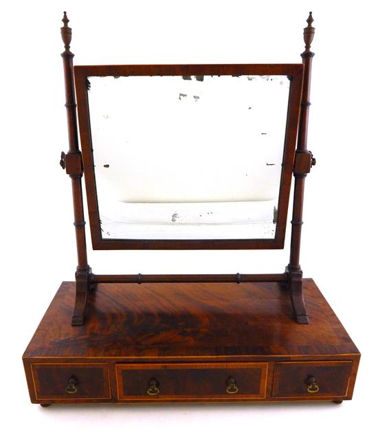 Appraisal: C English shaving stand mahogany adjustable square mirror with bootjack