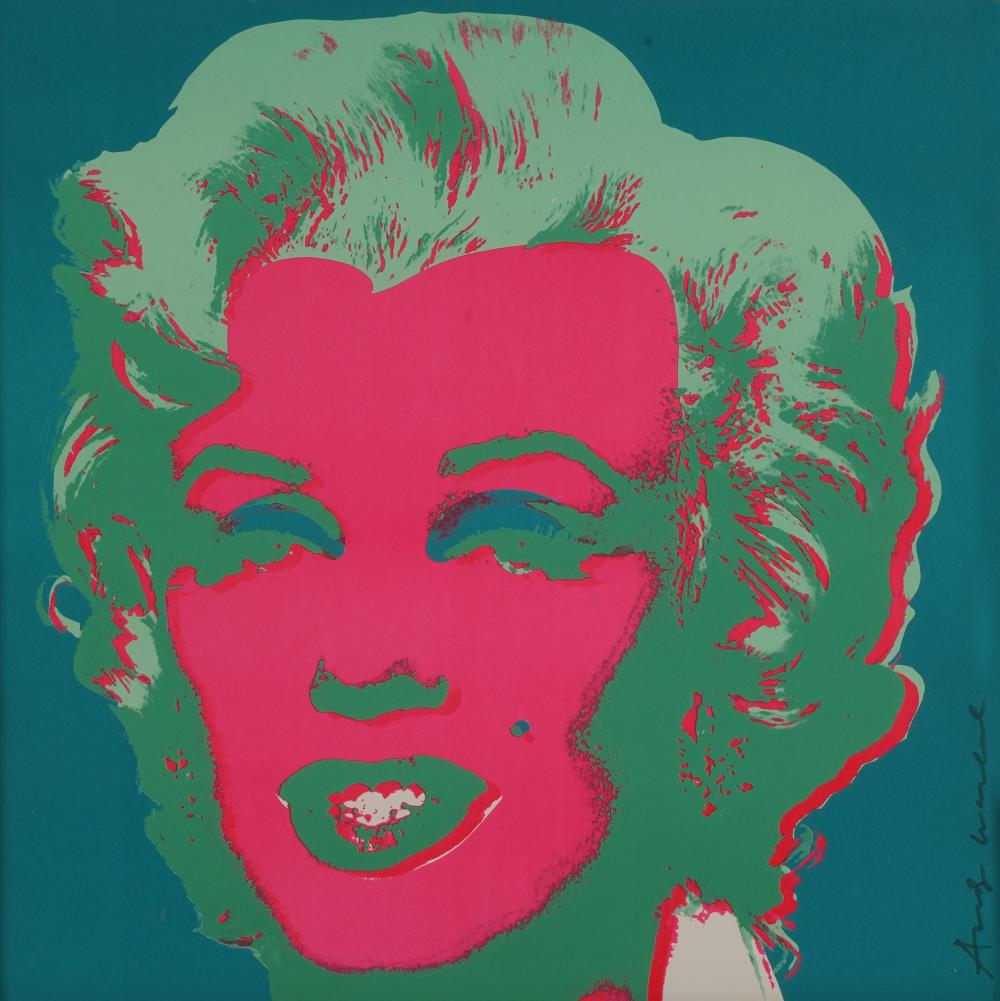 Appraisal: AFTER ANDY WARHOL MARILYN color lithograph framed under acrylic signed