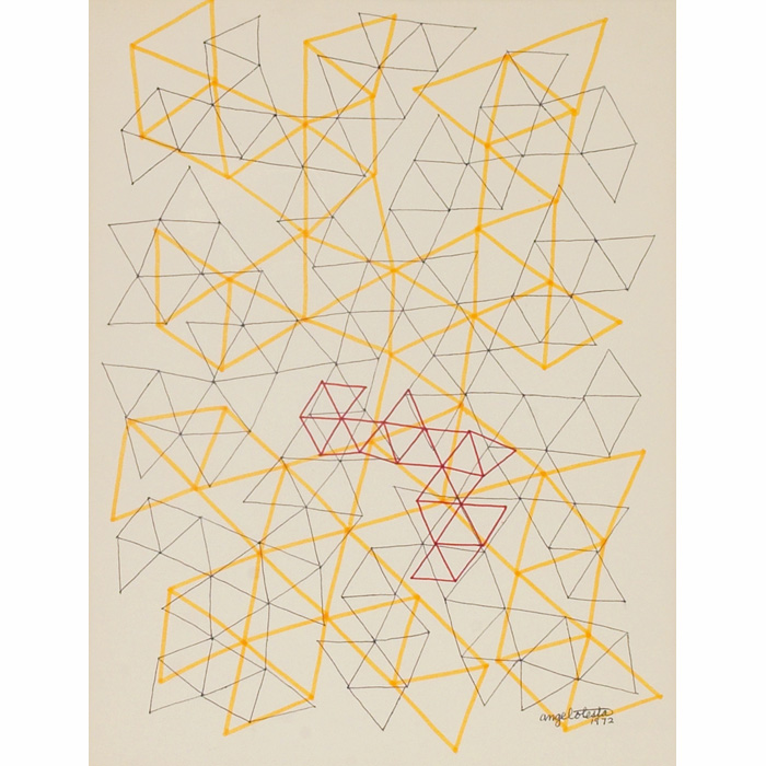 Appraisal: Angelo Testa American - Abstract Triangles pen and ink on