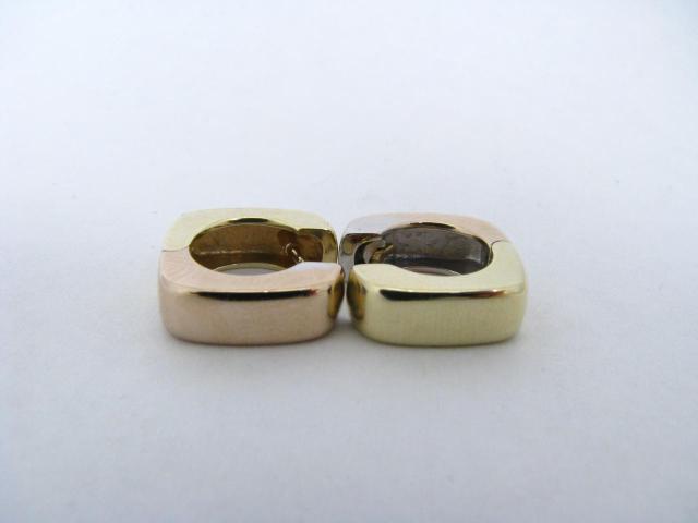 Appraisal: k yellow and white gold huggie earrings SRP- -