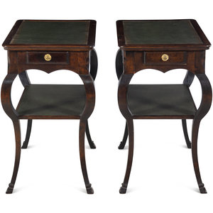 Appraisal: A Pair of George II Mahogany Leather-Inset Side Tables th