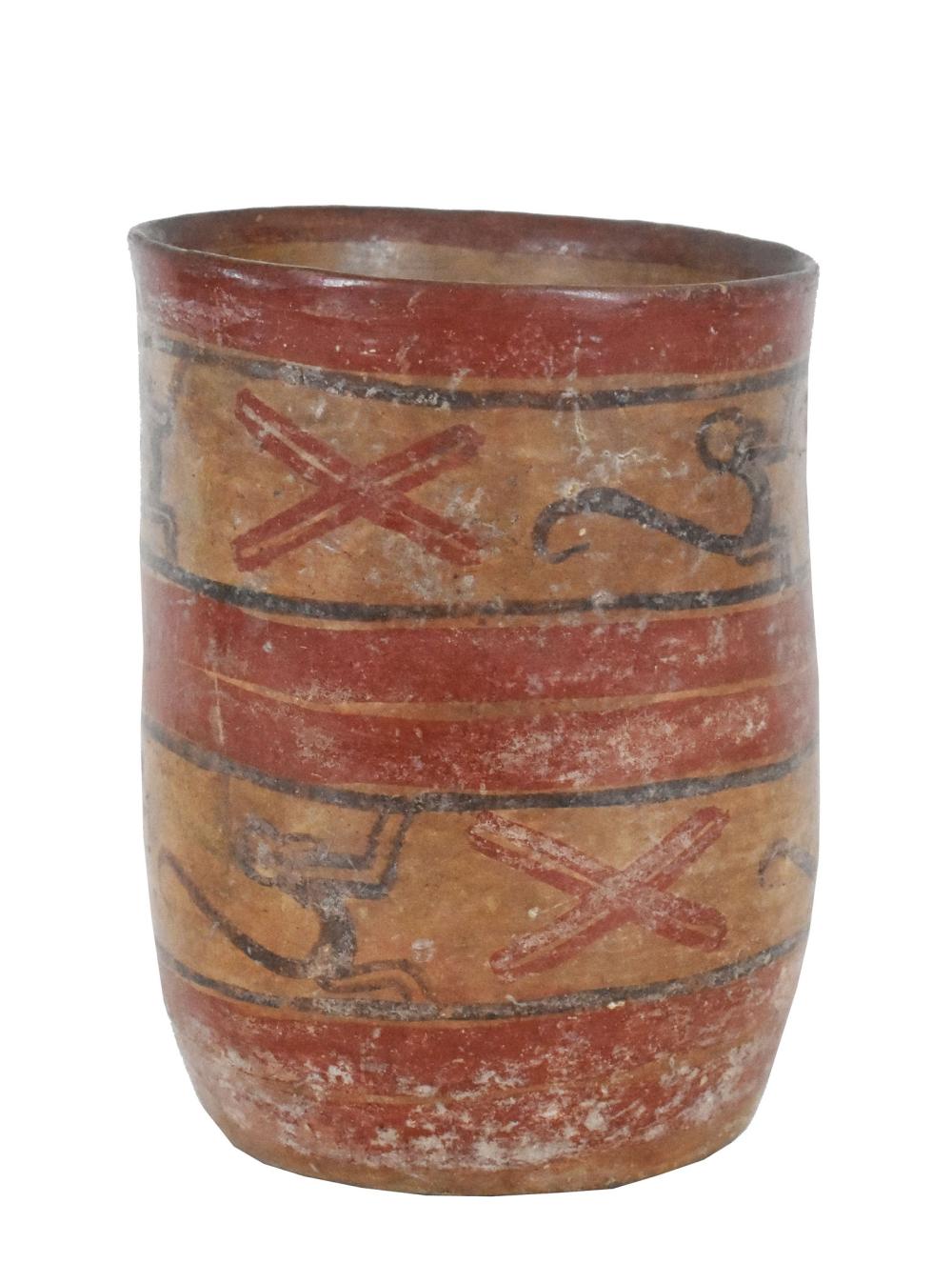 Appraisal: El Salvador Late Classic Period to CE Cylindrical painted with