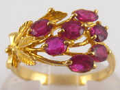 Appraisal: A yellow metal tests carat gold ruby ring size J