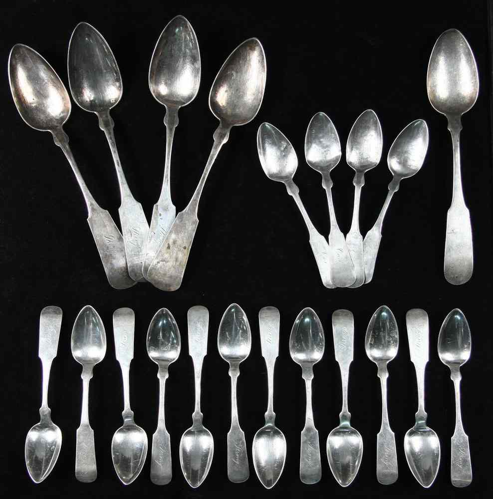 Appraisal: CASED GROUP COIN STERLING FLATWARE Including In COIN Tablespoons Soup