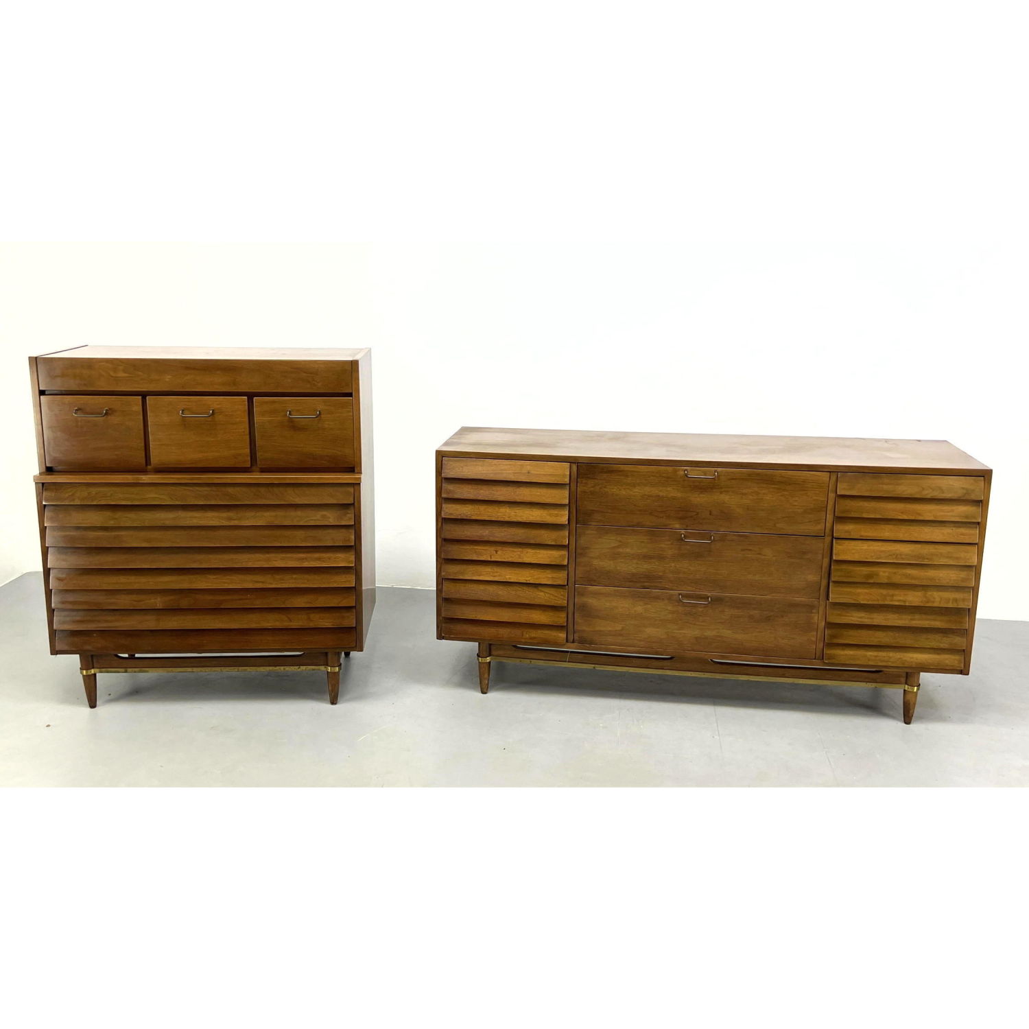 Appraisal: Pr AMERICAN MARTINSVILLE Merton Gershun Dressers High Low Chests of