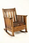 Appraisal: ROCKING CHAIR - Circa Mission Arts Crafts oak rocking chair