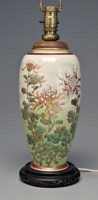 Appraisal: Japanese Satsuma vase conical with polychrome and gilt chrysanthemums on