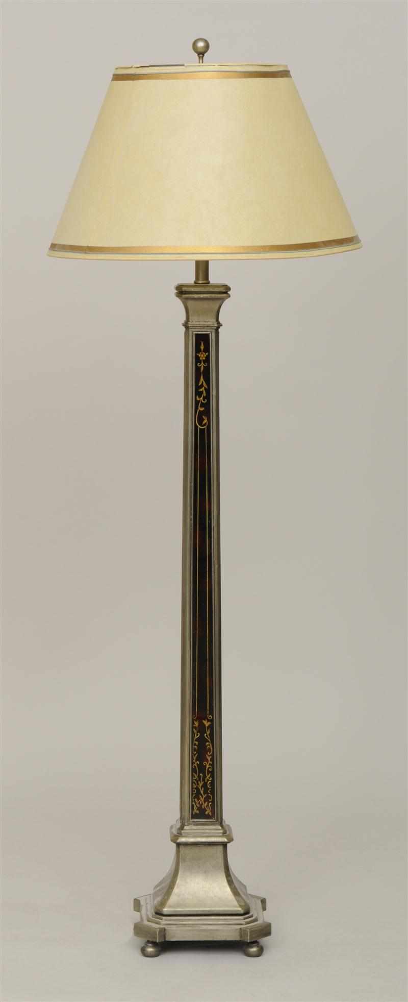 Appraisal: MODERN SILVERED WOOD AND VERRE GLOMIS FLOOR LAMP Of tapering