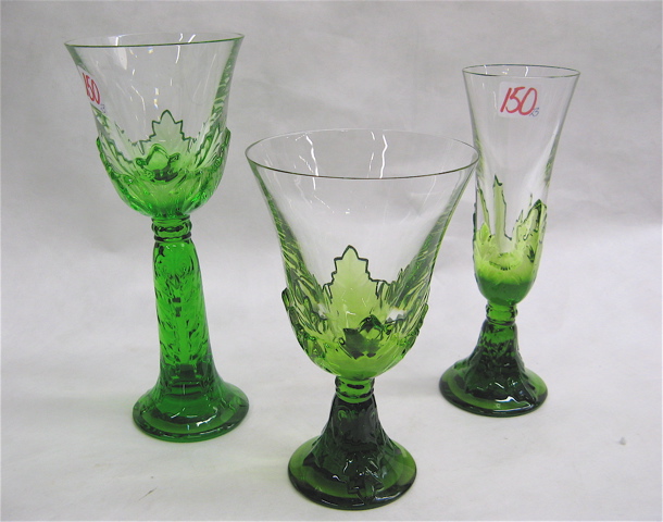 Appraisal: SAINT LOUIS FRANCE CRYSTAL STEMWARE SET pieces in the Renaissance