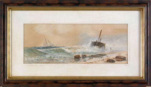 Appraisal: Granville Perkins American - watercolor and gouache coastal scene signed