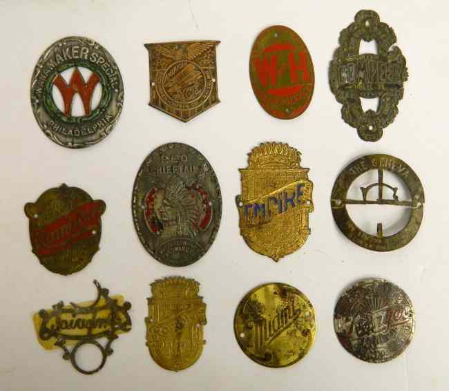 Appraisal: Head badge lot pneumatic and early balloon head badges Poor