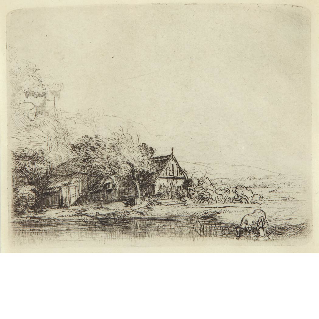 Appraisal: Rembrandt van Rijn LANDSCAPE WITH COW DRINKING B Etching circa