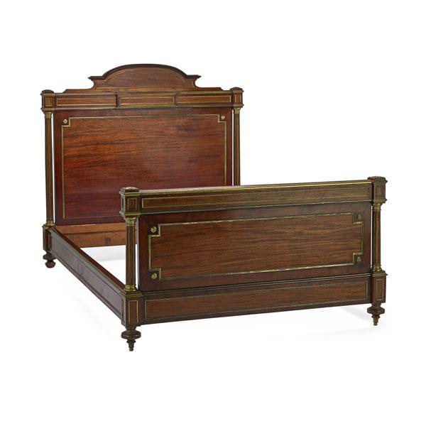 Appraisal: LOUIS PHILIPPE BED Mahogany brass trim th c x x