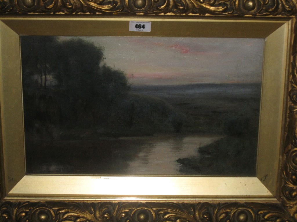 Appraisal: Pair of oil on canvas landscapes both indistinctly signed