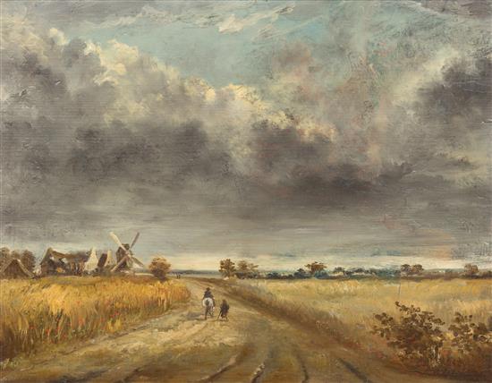 Appraisal: Sale Lot George Michel French - Country Road with Windmill