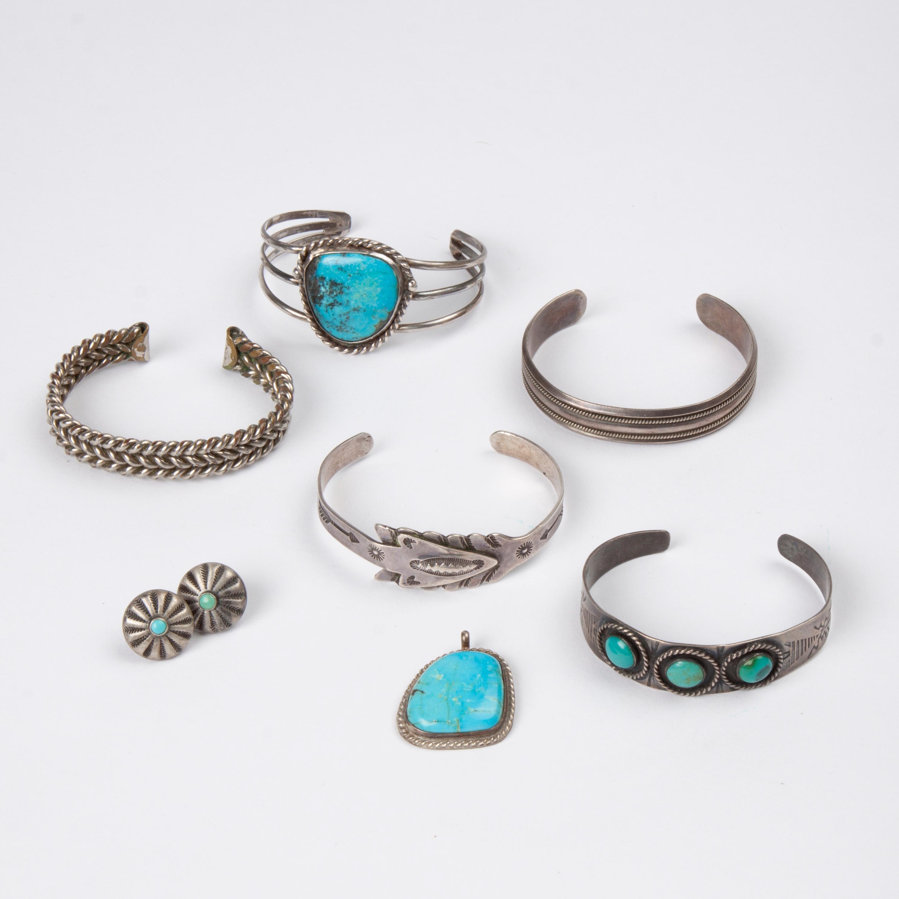 Appraisal: GROUP OF NATIVE AMERICAN JEWELRY PIECES A group of Native