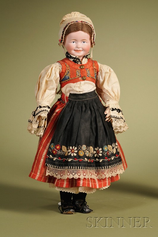 Appraisal: Swaine Co Smiling Character Girl Germany c bisque socket head