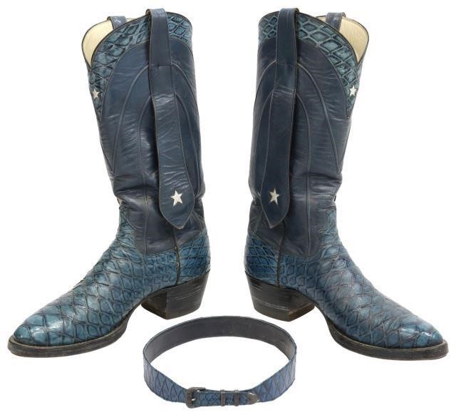 Appraisal: lot Custom made cowboy boots Paul Wheeler Houston Texas tonal