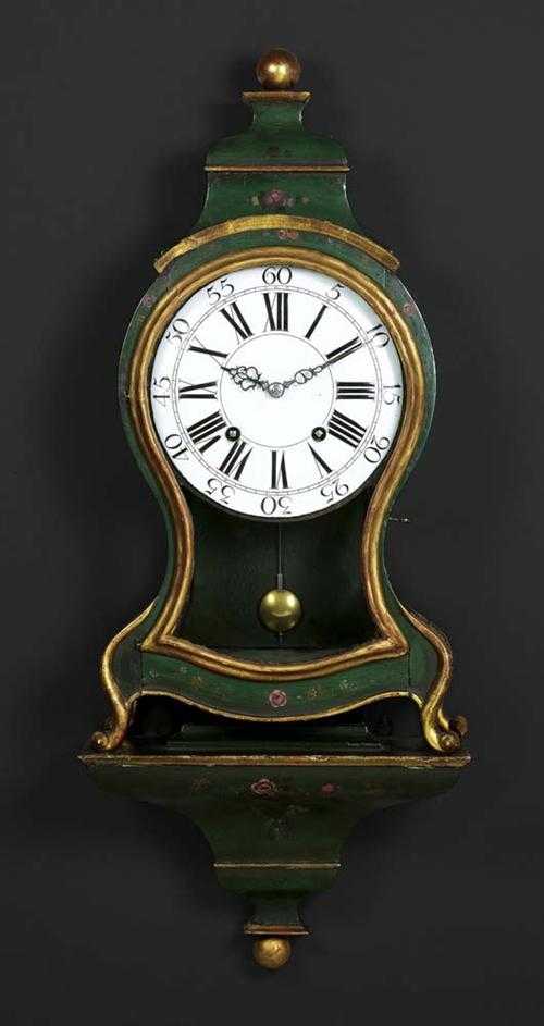 Appraisal: PAINTED CLOCK WITH PLINTH Louis XV the movement signed J