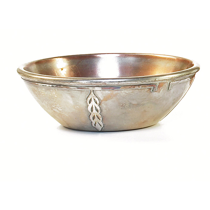 Appraisal: Heintz yuml bowl sterling on bronze applied design original silver