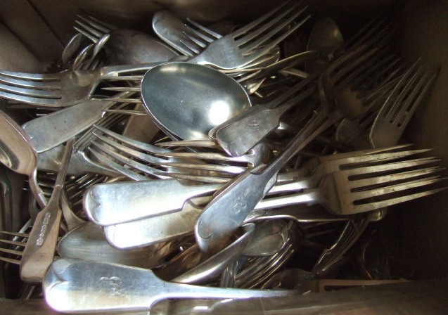 Appraisal: A large quantity of plated fiddle pattern table flatware various