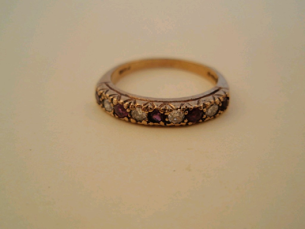 Appraisal: A ct gold half hoop eternity ring set alternately with