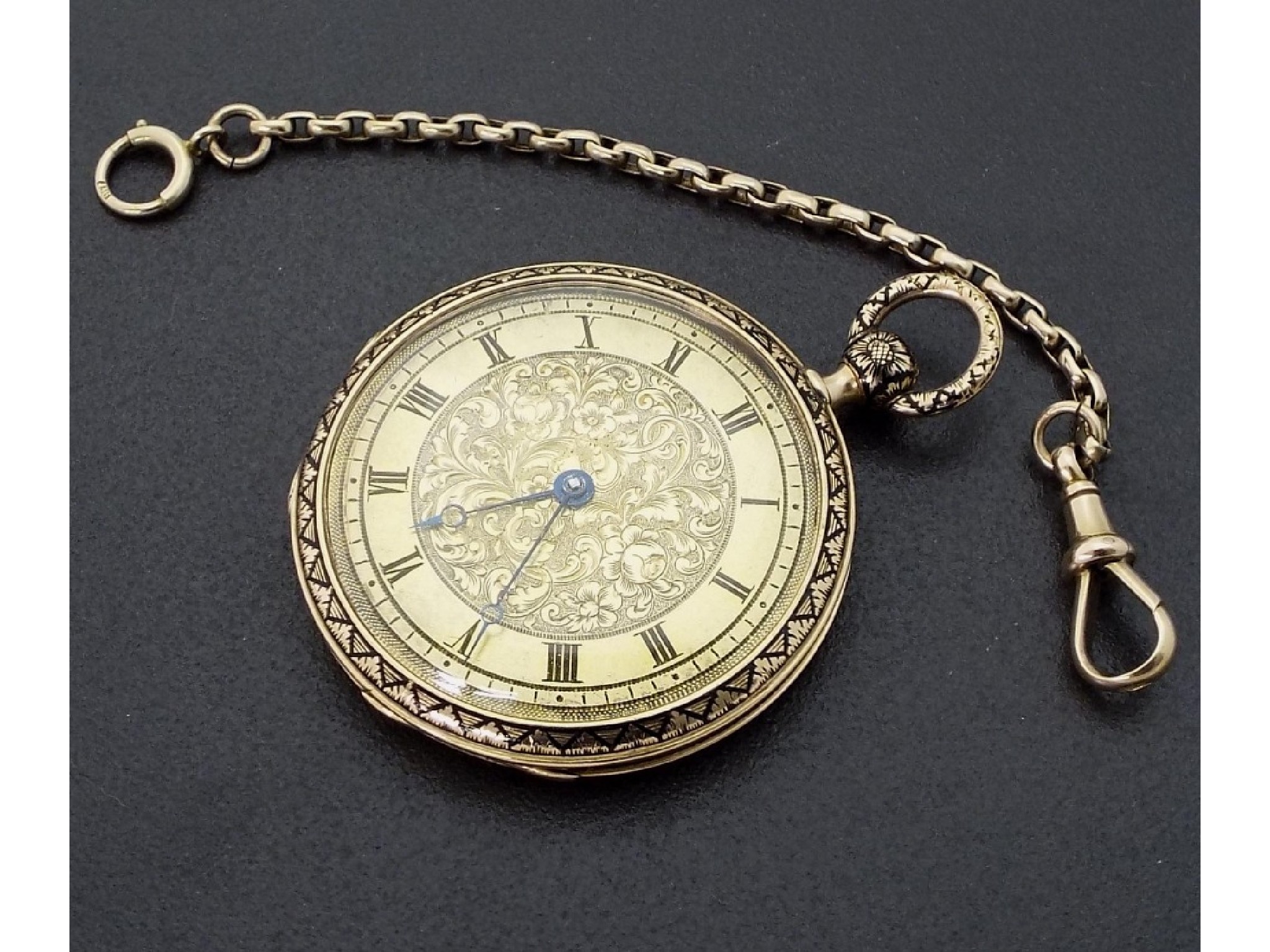 Appraisal: Fine Bautte Moynier Geneva quarter repeating gold and enamel pocket