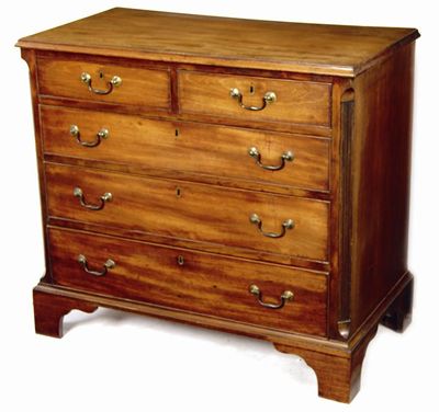 Appraisal: A George III mahogany chest the moulded edge top above