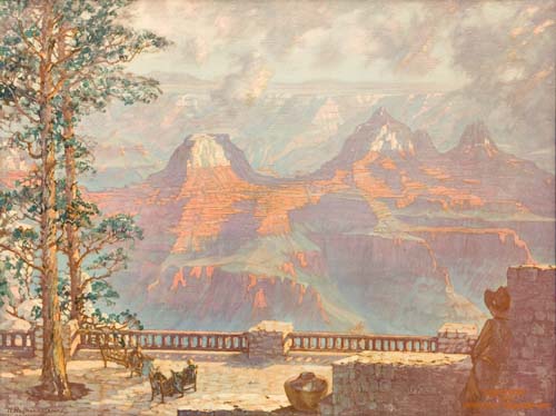 Appraisal: H RAYMOND HENRY UNION PACIFIC GRAND CANYON LODGE x inches