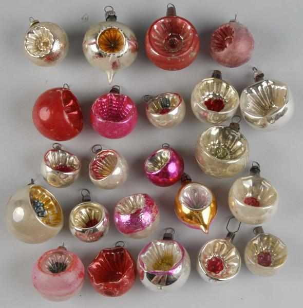 Appraisal: Lot of Small Glass Christmas Ornaments Description Many have indentations