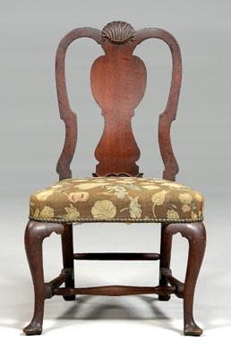 Appraisal: Boston Chippendale side chair finely carved shell crest with solid