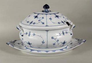 Appraisal: Royal Copenhagen Porcelain Tureen Underplate Royal Copenhagen porcelain tureen and