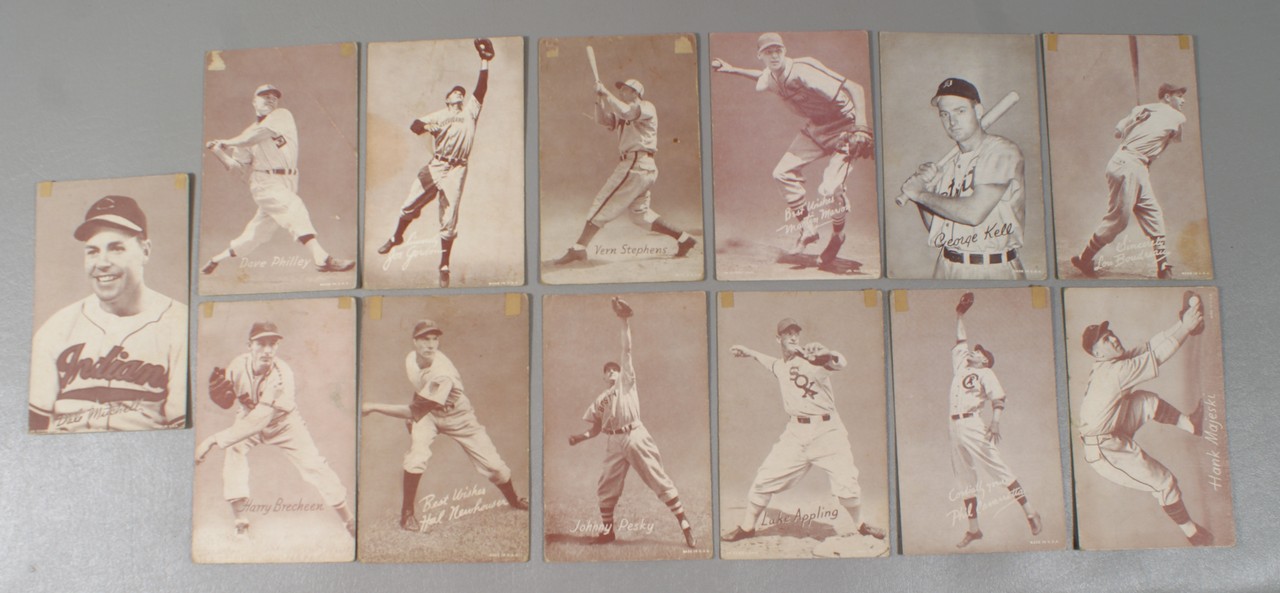 Appraisal: Baseball exhibit cards including George Kell gray toned Lou Boudreau