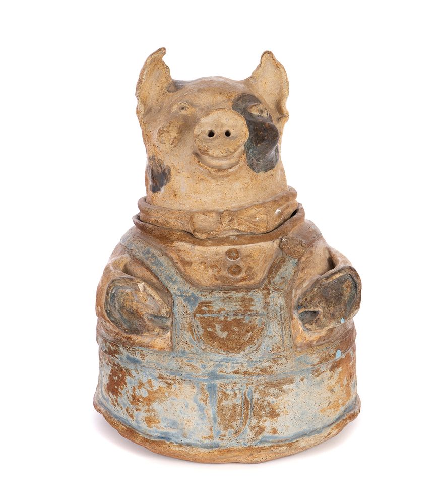 Appraisal: Folk Art Anna Pottery Type Pig Bank Folk Art Anna