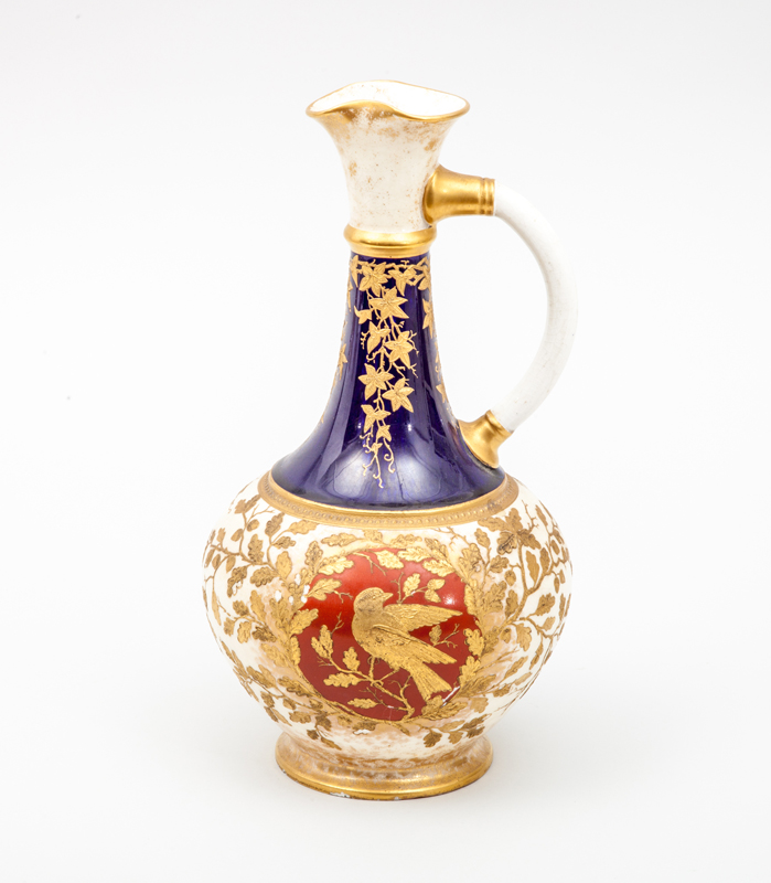 Appraisal: FAIENCE MANUFACTURING COMPANY GREENPOINT N Y EWER Gilt-decorated transfer-printed glazed