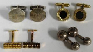 Appraisal: Pairs of Vintage Cufflinks including Sterling Sterling silver vermeil and