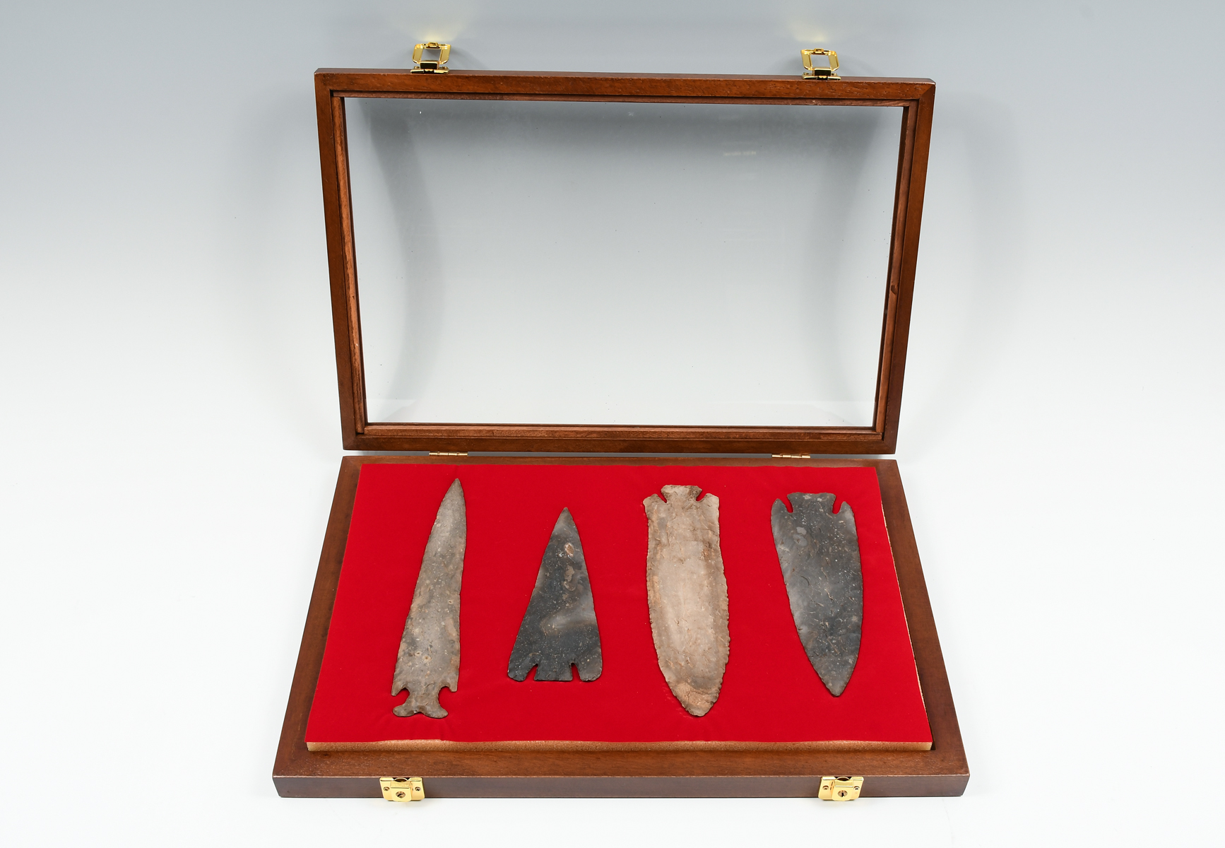 Appraisal: FOUR LARGE NATIVE AMERICAN POINTS From left to right measure