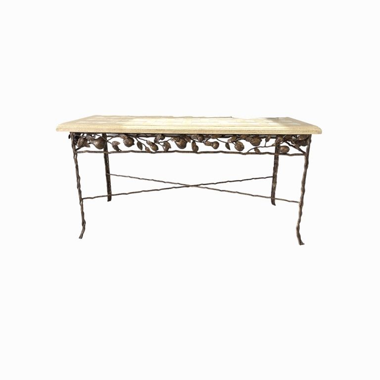 Appraisal: Contemporary Bronze Entryway Table Contemporary Bronze Entryway Table Measures inches