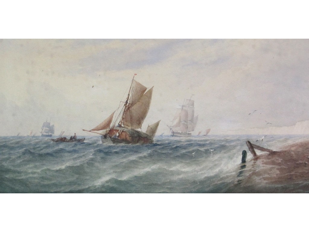 Appraisal: THOMAS SEWELL ROBINS - SHIPPING OFF DOVER Watercolour signed with