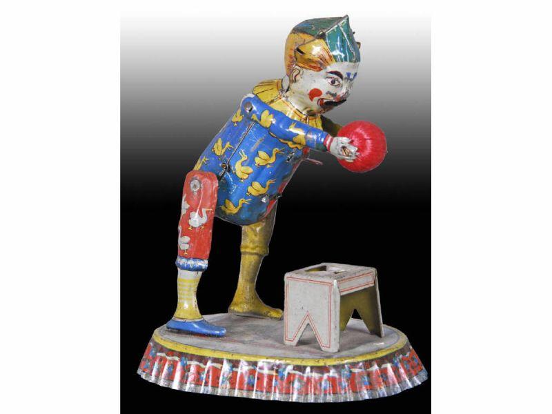 Appraisal: German Tin Wind-Up Fisher Clown Toy Description '' L Working