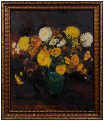 Appraisal: Mina C Lowry New York - Still Life Chrysanthemums in