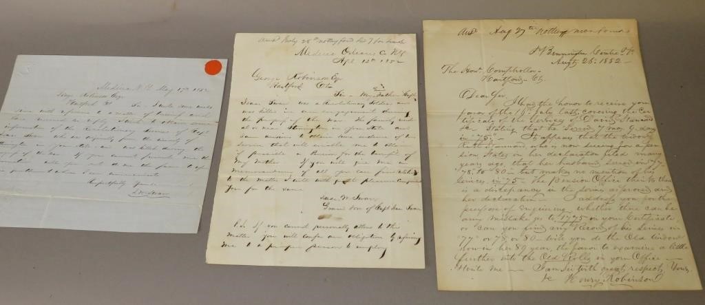 Appraisal: HAND WRITTEN LETTERS DOCUMENTS RELATED TO REVOca mid th century