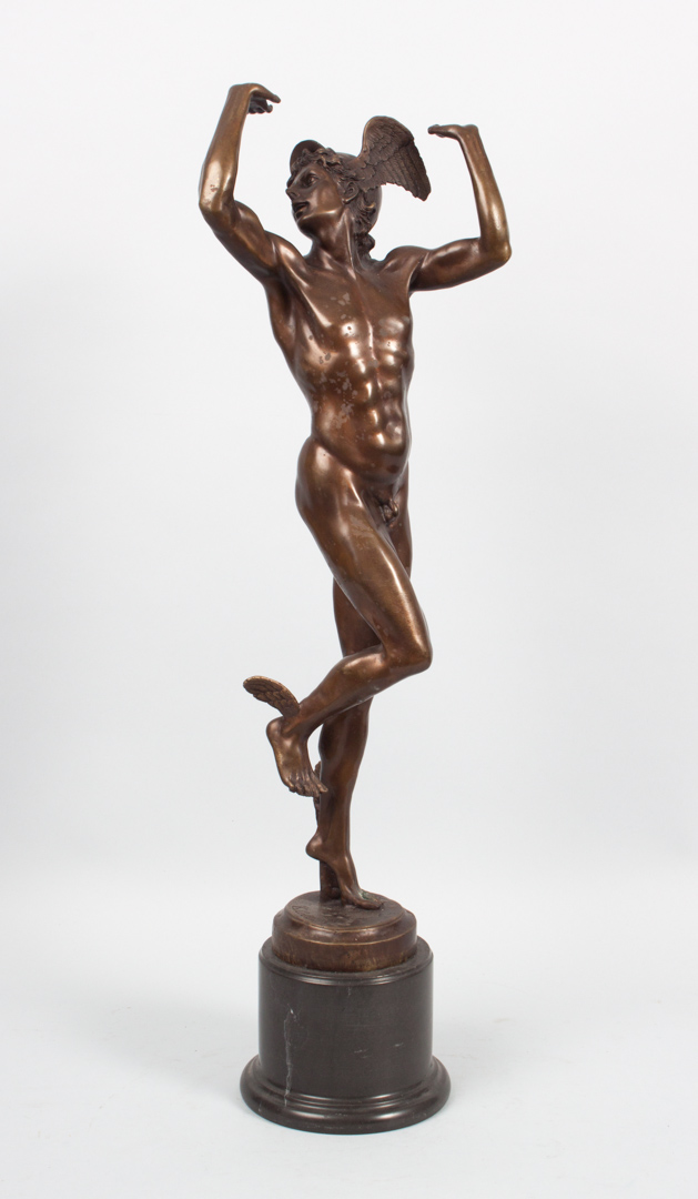 Appraisal: After Cellini Mercury bronze modeled as male nude messenger of