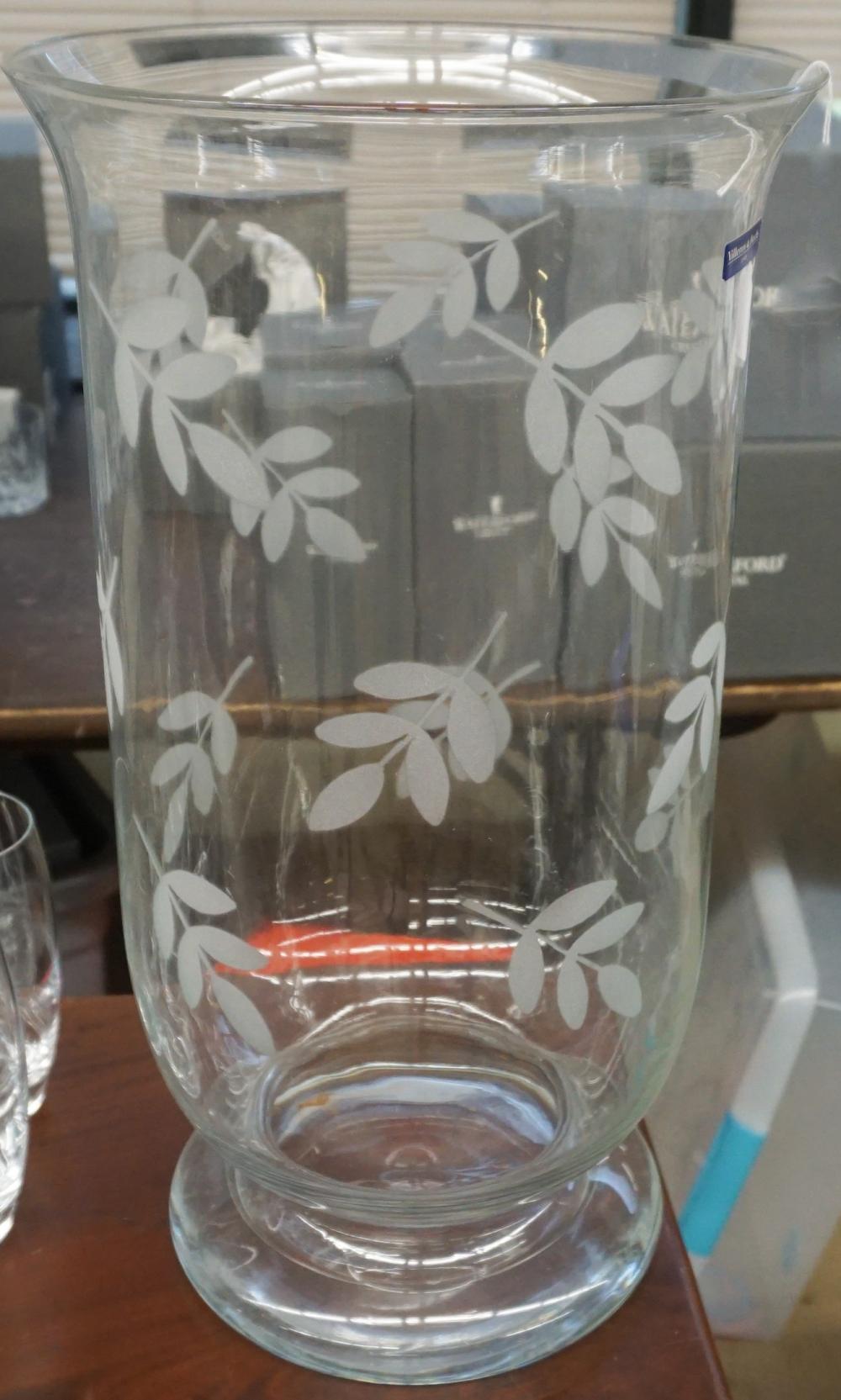 Appraisal: Pair of Villeroy and Boch Etched Glass Tall Vases H