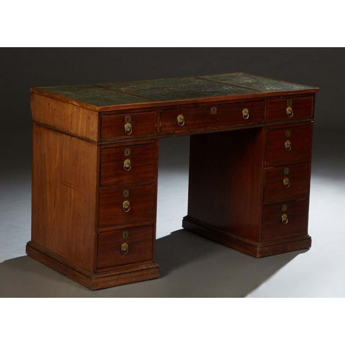 Appraisal: Victorian Mahogany Pedestal Desk mid- th century in the Georgian