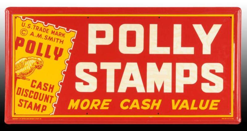 Appraisal: Polly Stamps Tin Sign Description Circa s to s Only